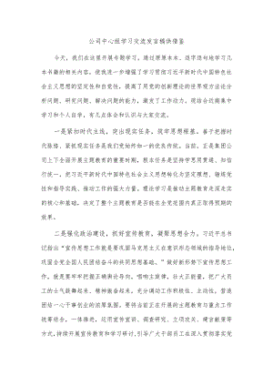 公司中心组学习交流发言稿供借鉴.docx