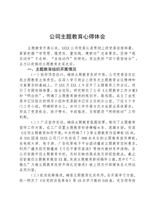 公司主题教育心得体会范文（参考三篇）.docx