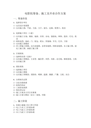 电影院筹备、施工及开业合作方案.docx