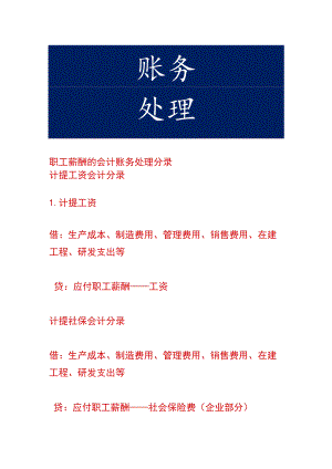 职工薪酬的会计账务处理分录.docx
