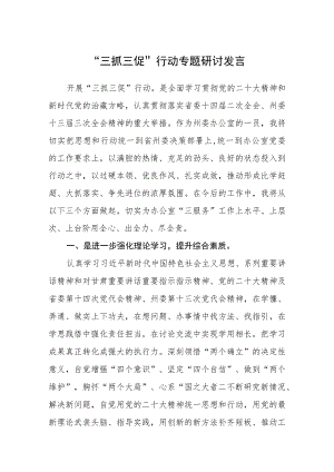 “三抓三促”行动专题研讨发言（3篇）.docx