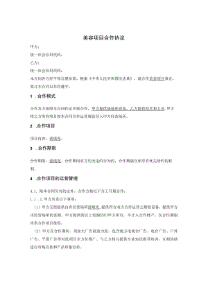 美容项目合作协议.docx