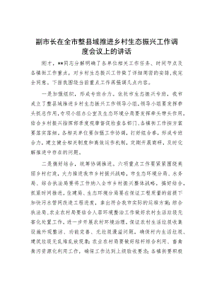 副市长在全市整县域推进乡村生态振兴工作调度会议上的讲话.docx