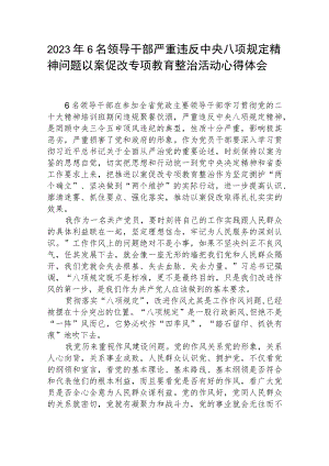 2023年6名领导干部严重违反中央八项规定精神问题以案促改专项教育整治活动心得体会（最新3篇）.docx
