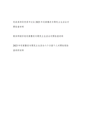 党员领导干部2023年巡察整改专题民主生活会个人对照检视剖析检查材料3篇.docx
