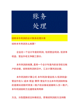 结转本年利润的会计账务处理.docx