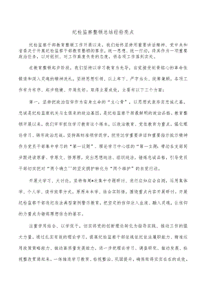 纪检监察整顿总结经验亮点.docx