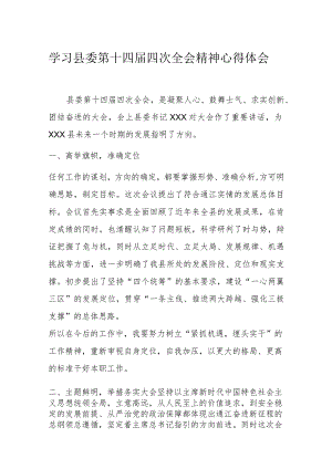 学习县委第十四届四次全会精神心得体会.docx