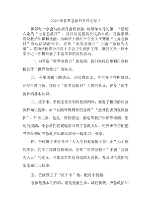 2023年世界急救日宣传总结2.docx