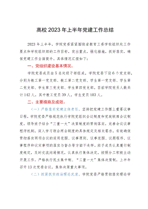 大学高效2023年上半年党建工作总结.docx