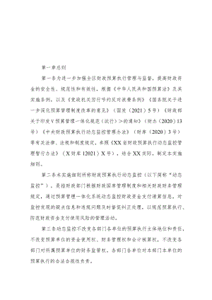 XX区财政预算执行动态监控管理实施细则.docx