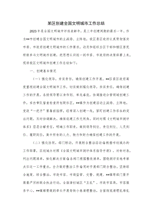 某区创建全国文明城市工作总结.docx