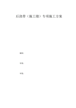 (施工方案)后浇带施工方案.docx