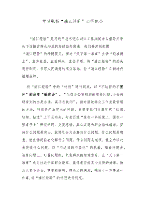 学习弘扬“浦江经验”心得体会.docx