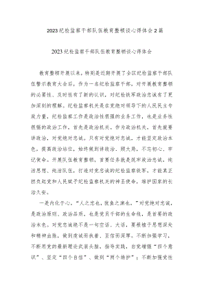2023纪检监察干部队伍教育整顿谈心得体会2篇.docx