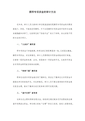 挪用专项资金的审计方法.docx