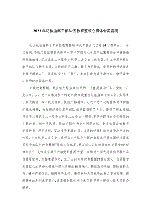 2023年纪检监察干部队伍教育整顿心得体会发言稿(精选10篇模板)范文.docx