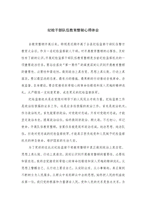 2023纪检干部队伍教育整顿心得体会精选10篇模板范本.docx