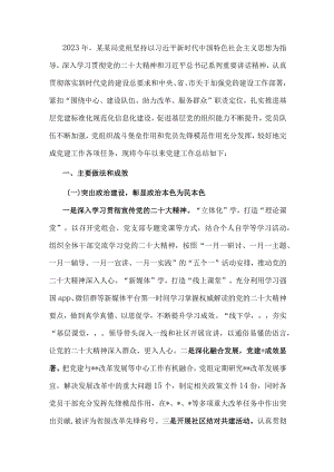 2023年市局上半年党建工作总结以及下半年工作计划.docx
