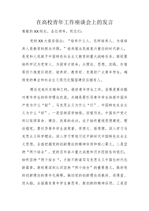 在高校青年工作座谈会上的发言.docx