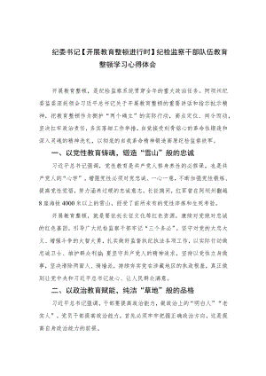 2023纪委书记【开展教育整顿进行时】纪检监察干部队伍教育整顿学习心得体会最新精选版【10篇】范文.docx