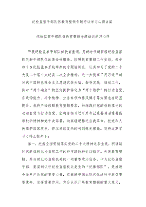 纪检监察干部队伍教育整顿专题培训学习心得2篇.docx