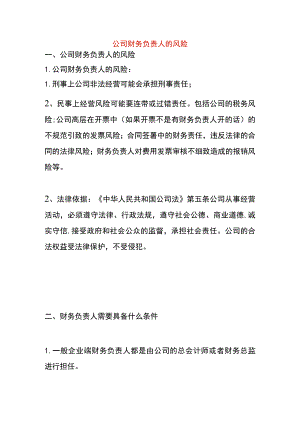 公司财务负责人的风险.docx