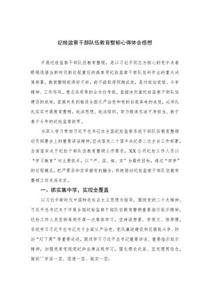 2023纪检监察干部队伍教育整顿心得体会感想【10篇精选】供参考范文.docx