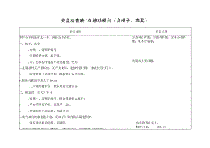 移动梯台（含梯子、高凳）安全检查表10.docx