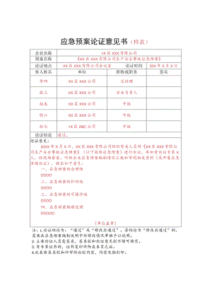 应急预案论证意见书(样表).docx
