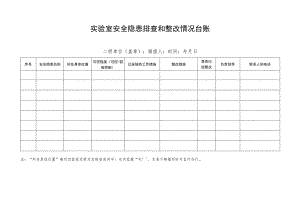 实验室安全隐患排查和整改情况台账.docx