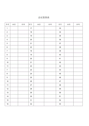 会议签到表secret工程文档范本.docx