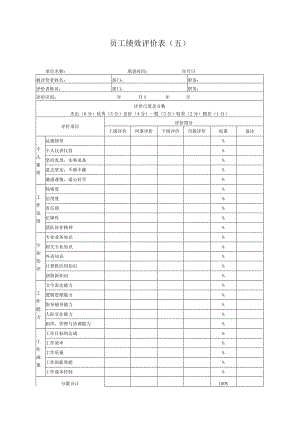 2023年整理-生产制造型企业员工绩效评价表五.docx