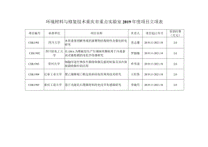 环境材料与修复技术重庆市重点实验室2019年度项目立项表.docx