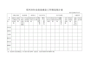 绍兴市妇女创业就业工作情况统计表.docx