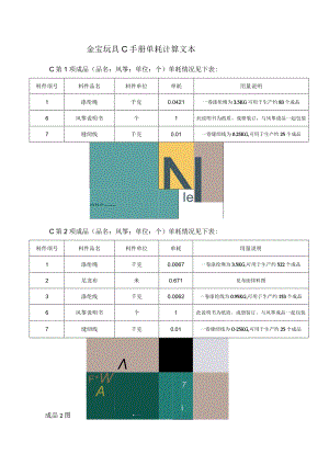 金宝玩具C25255458手册单耗计算文本.docx