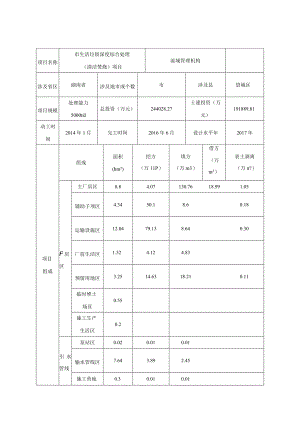 生活垃圾深度综合处理清洁焚烧项目水土保持方案报告特性表.docx