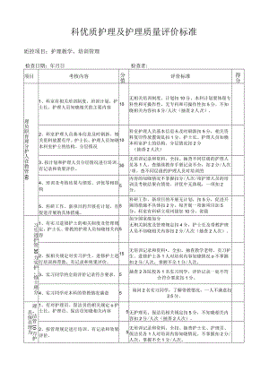科优质护理及护理质量评价标准.docx