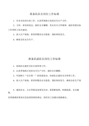 准备队队长岗位工作标准.docx