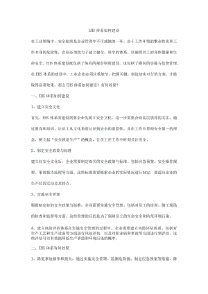 EHS体系如何建设.docx