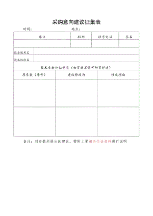 采购意向建议征集表.docx