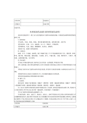 木材面混色油漆技术交底工程文档范本.docx