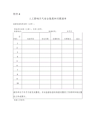 人工影响天气安全隐患和问题清单.docx