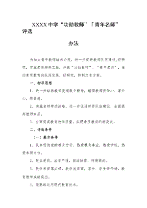 中学“功勋教师”、“青年名师”评选办法.docx
