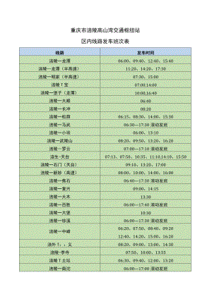 重庆市涪陵高山湾交通枢纽站区内线路发车班次表.docx
