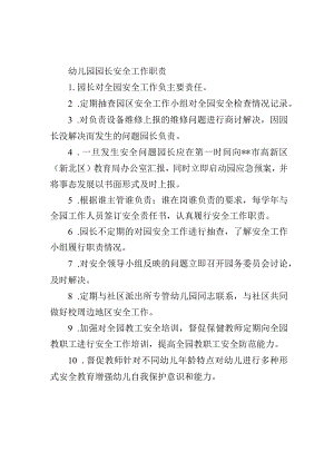 幼儿园园长安全工作职责.docx