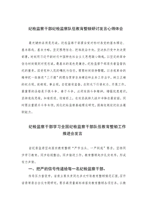 2023纪检监察干部纪检监察队伍教育整顿研讨发言心得体会范文精选三篇.docx
