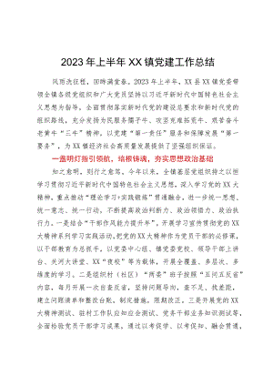 镇2023年上半年党建工作总结.docx