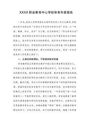 职业教育中心学校体育年度报告.docx