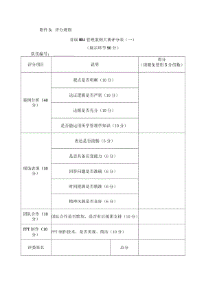 评分规则首届MBA管理案例大赛评分表一.docx